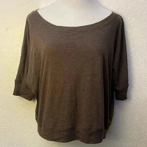 🆕Artisan Plus-size Basic 3/4 Sleeve Brown Knit Top 3X🆕
